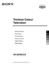 Sony Trinitron KV-34FQ75 D Mode D'emploi