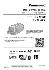 Panasonic HC-W570M Mode D'emploi