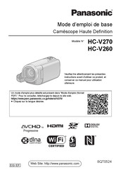 Panasonic HC-V260 Mode D'emploi De Base