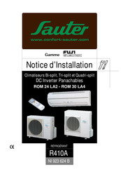 sauter Fuji electric Bi-split DC Inverter Panachables ROM 24 LA2 Notice D'installation