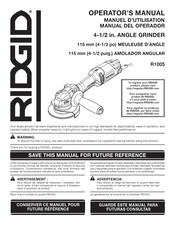 RIDGID R1005 Manuel D'utilisation