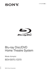 Sony BDV-E870 Mode D'emploi