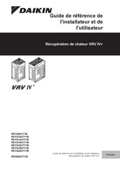 Daikin VRV IV+ REMQ5U7Y1B Guide De Référence De L'installateur Et De L'utilisateur