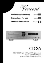 VINCENT CD-S6 Manuel D'utilisation