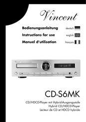 VINCENT CD-S6MK Manuel D'utilisation