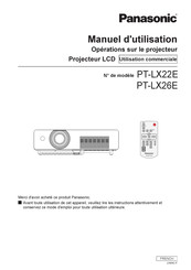 Panasonic PT-LX22E Manuel D'utilisation