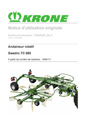 Krone Swadro TC 680 Notice D'utilisation Originale