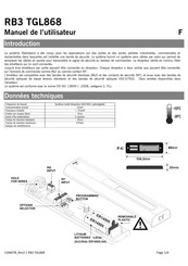 jcm-tech RB3 TGL868 Manuel De L'utilisateur