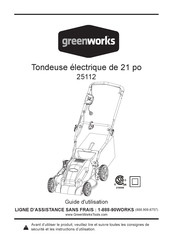 GreenWorks 25112 Guide D'utilisation