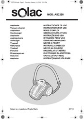 SOLAC AS3258 Mode D'emploi