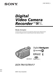 Sony Digital Handycam DCR-TRV17 Mode D'emploi