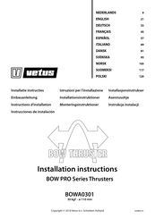 Vetus BOWA0301 Instructions D'installation