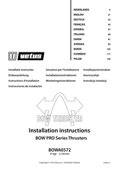 Vetus BOW PRO BOWA0572 Instructions D'installation