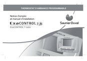 Saunier Duval Exa Control 7 Radio Notice D'emploi Et Manuel D'installation