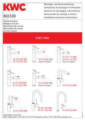 KWC ONO 10.151.043.700 Instructions De Montage Et D'entretien