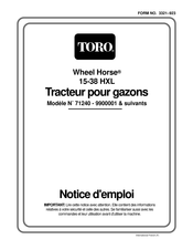 Toro Wheel Horse 15-38 HXL Notice D'emploi
