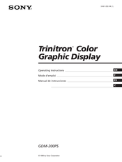 Sony Trinitron GDM-200PS Mode D'emploi