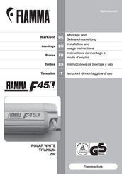 Fiamma F45L POLAR WHITE Instructions De Montage Et Mode D'emploi