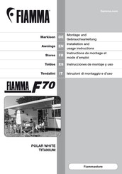 Fiamma F70 Instructions De Montage Et Mode D'emploi