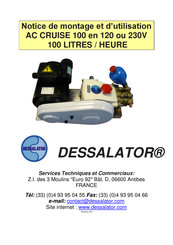 DESSALATOR AC CRUISE Notice De Montage Et D'utilisation