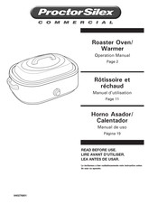 Proctor Silex COMMERCIAL GV02 Manuel D'utilisation
