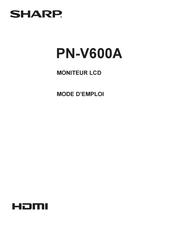 Sharp PN-V600A Mode D'emploi