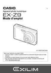 Casio EX-Z9 Mode D'emploi