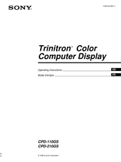 Sony Trinitron CPD-210GS Mode D'emploi