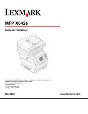 Lexmark MFP X642e Guide De L'utilisateur