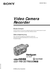 Sony Handycam video Hi8 XR CCD-TR913E Mode D'emploi
