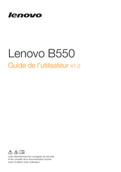 Lenovo B550 Guide De L'utilisateur