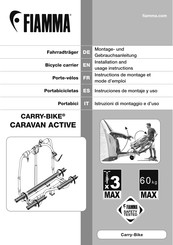 Fiamma CARRY-BIKE CARAVAN ACTIVE Instructions De Montage Et Mode D'emploi