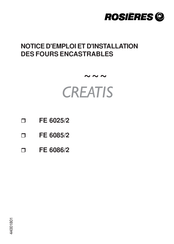 ROSIERES CREATIS FE 6025/2 Notice D'emploi Et D'installation