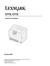 Lexmark C770 Série Guide De L'utilisateur