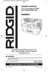 RIDGID 4500RV0 Mode D'emploi