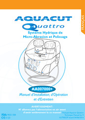 aquacut QUATTRO Manuel D'installation, D'opération Et D'entretien