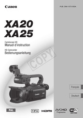Canon XA25 Guide D'instructions