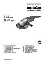 Metabo W 2000 Notice Originale