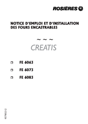 ROSIERES FE 6083 Notice D'emploi Et D'installation