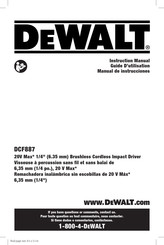 Dewalt DCF887 Guide D'utilisation
