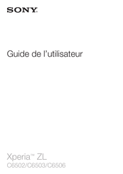 Sony Xperia ZL Guide De L'utilisateur