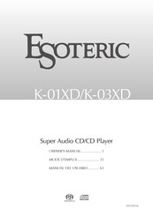Esoteric K-01XD Mode D'emploi