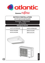 Atlantic Fujitsu ABYG 24 LVTA Notice D'installation