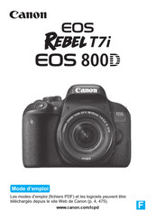 Canon EOS Rebel T7i Mode D'emploi