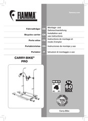 Fiamma CARRY-BIKE PRO Instructions De Montage Et Mode D'emploi