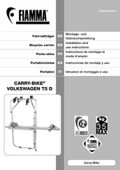 Fiamma CARRY-BIKE Volkswagen T5 D Instructions De Montage Et Mode D'emploi