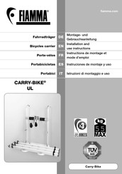 Fiamma Carry-Bike UL Instructions De Montage Et Mode D'emploi