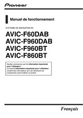 Pioneer AVIC-F960BT Manuel De Fonctionnement