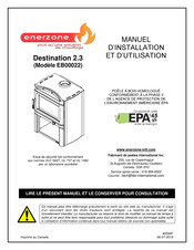 Enerzone Destination 2.3 Manuel D'installation Et D'utilisation
