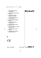EINHELL BT-PG 2000/2 Mode D'emploi D'origine